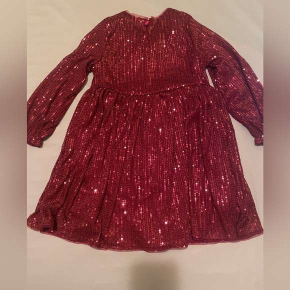 SEQUIN LITTLE GIRL RED DRESS - Picture 5 of 7